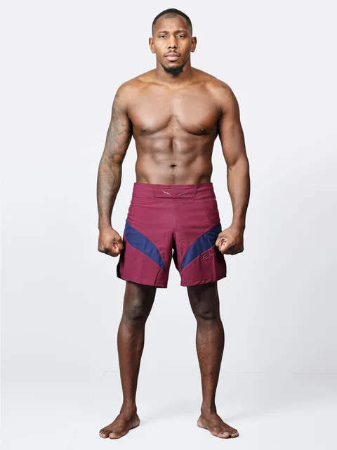 Short MMA Elion Seyant, bordeaux et bleu marine