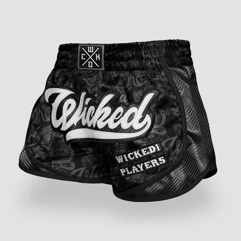 Short de boxe thaï Wicked One Squad Player, noir