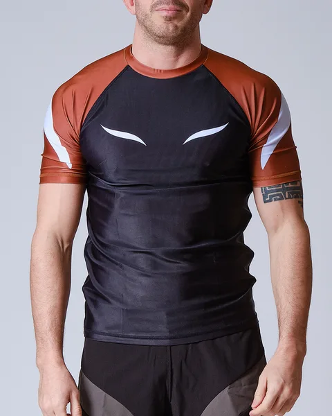 Rashguard Elion JJB Squale manches courtes, marron