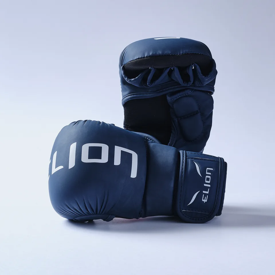 Gants MMA Elion Super Sparring, bleu marine et blanc