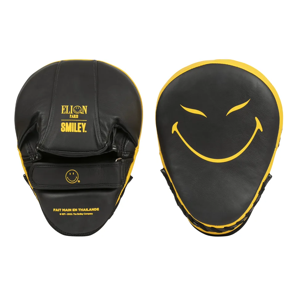 Pattes d’ours Elion × Smiley 50th Anniversary, cuir noir