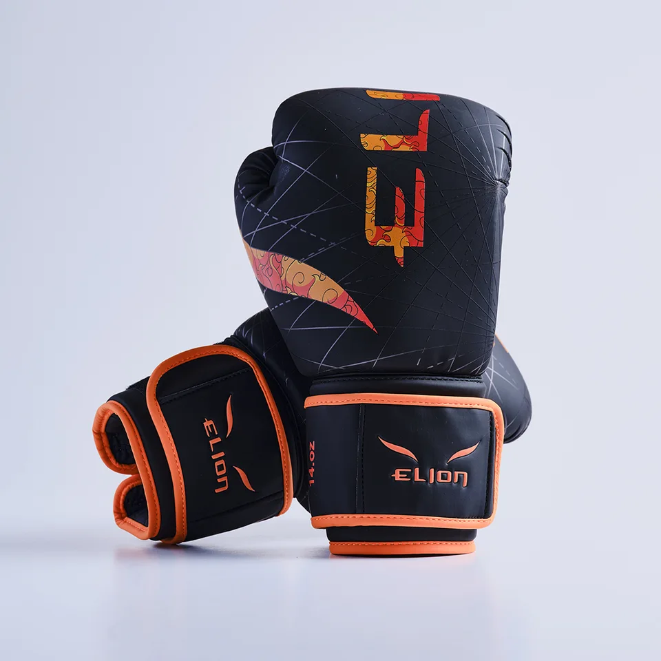Gants de boxe L’Extravagant One Piece × Elion, Ace noir et orange