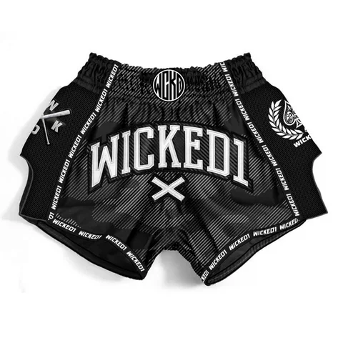 Short de boxe thaï Wicked One MT Kick, camo et noir
