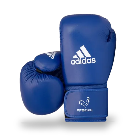 Gants de boxe amateur Adidas IBA, PU bleu