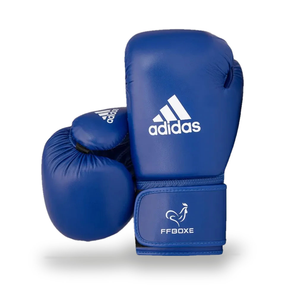 Gants de boxe amateur Adidas IBA, PU bleu