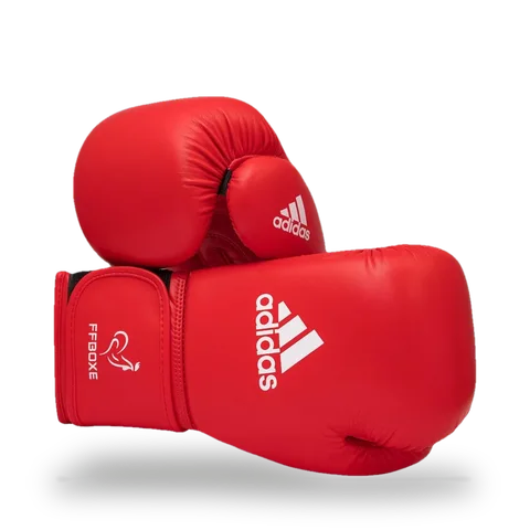 Gants de boxe amateur Adidas IBA, PU rouge