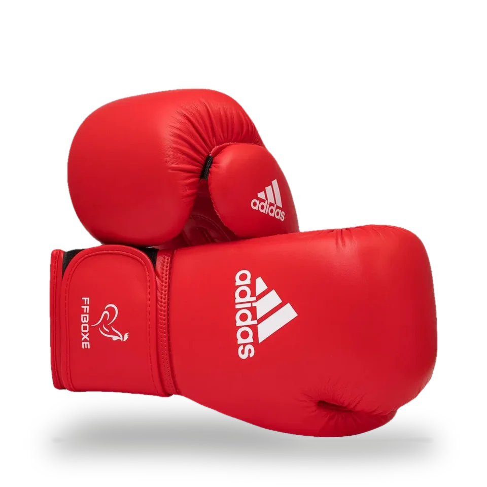 Gants de boxe amateur Adidas IBA, PU rouge