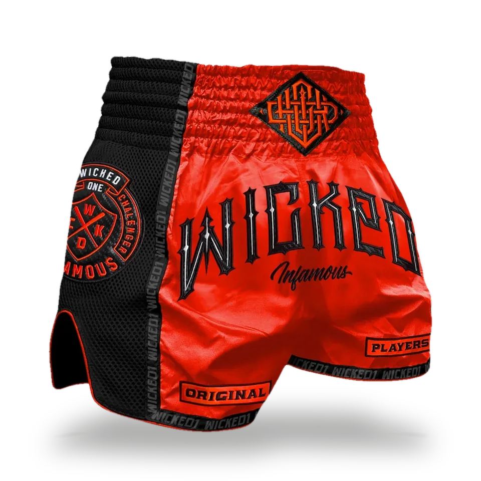 Short de boxe thaï Wicked One Infamous, orange