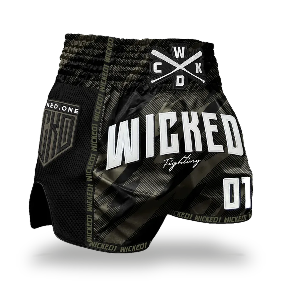 Short de boxe thaï Wicked One Offensive, kaki