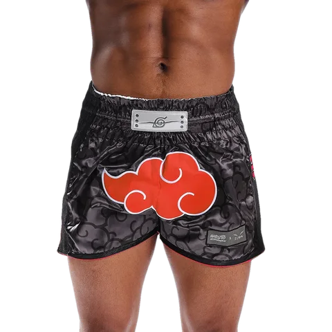 Short de boxe thaï Naruto × Elion, Akatsuki noir et rouge