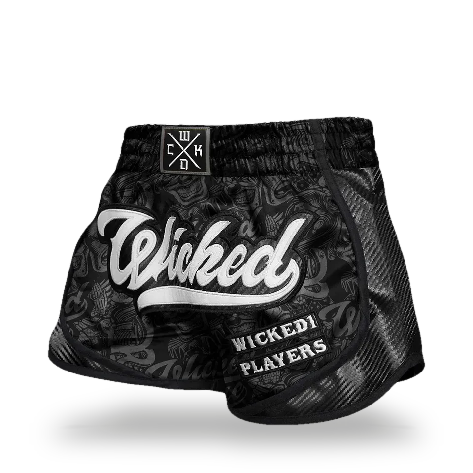 Short de boxe thaï Wicked One Squad Player, noir