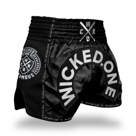 Short de boxe thaï Wicked One Herd, noir