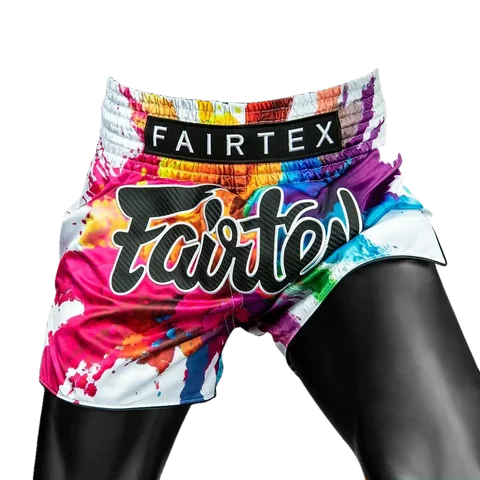 Short de boxe thaï Fairtex White Funky Soul