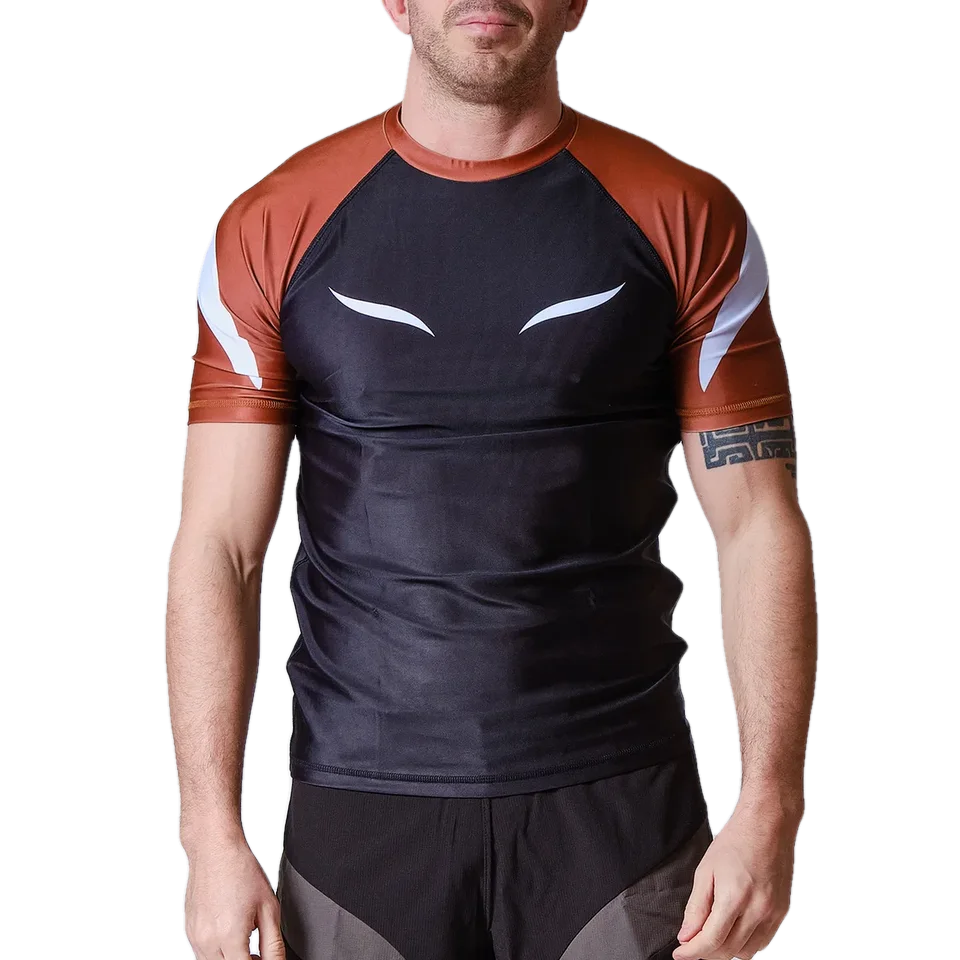 Rashguard Elion JJB Squale manches courtes, marron
