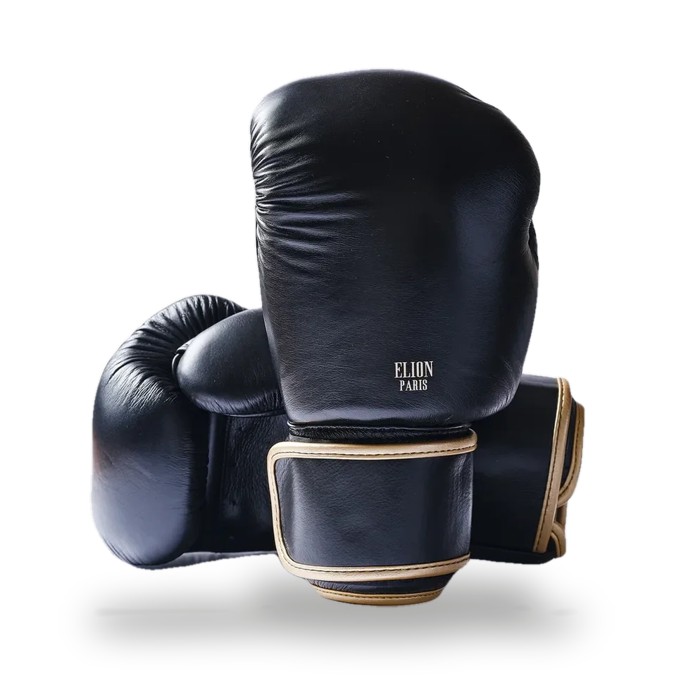 Gants de boxe Elion, noir et or