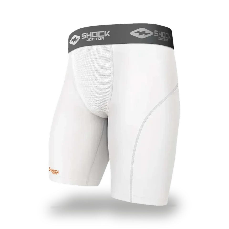 Short Shock Doctor de Compression pour coquille 220, blanc