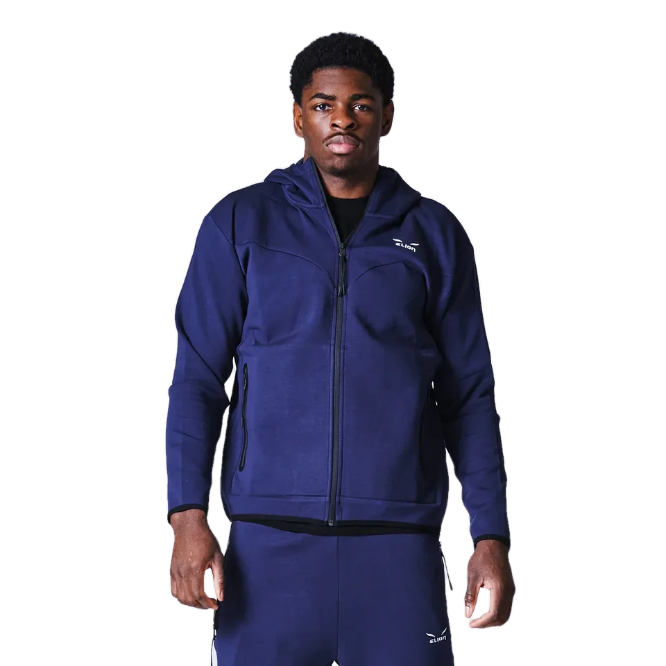Sweat à capuche zippé Elion Nazareth, bleu
