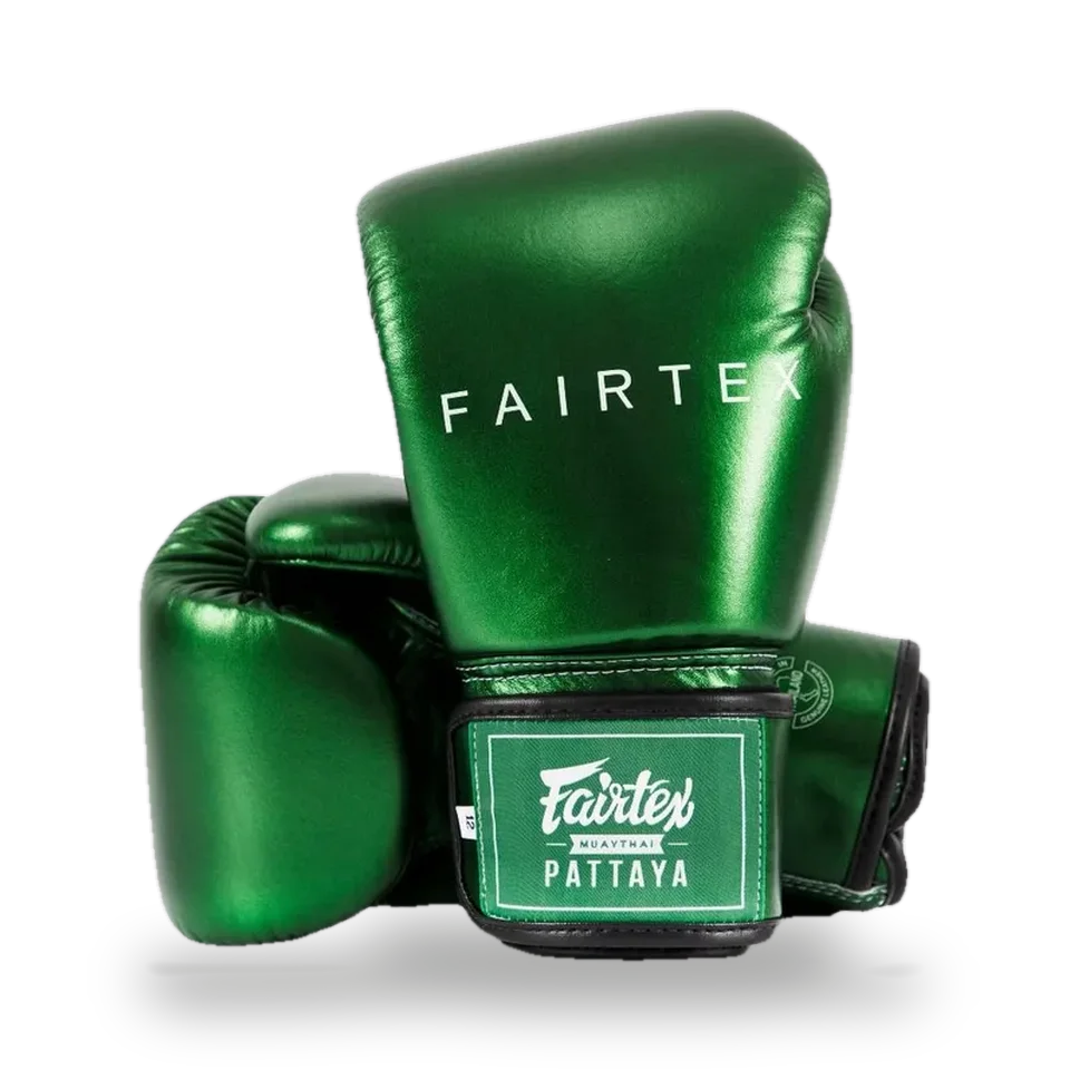 Gants de boxe d’entraînement Fairtex Metallic, vert