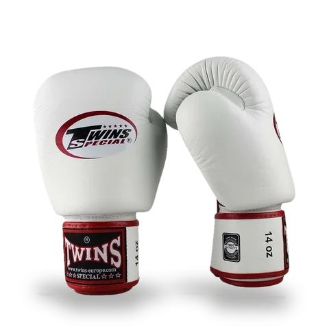 Gants de boxe d’entraînement Twins BGVLA3, blanc et rouge