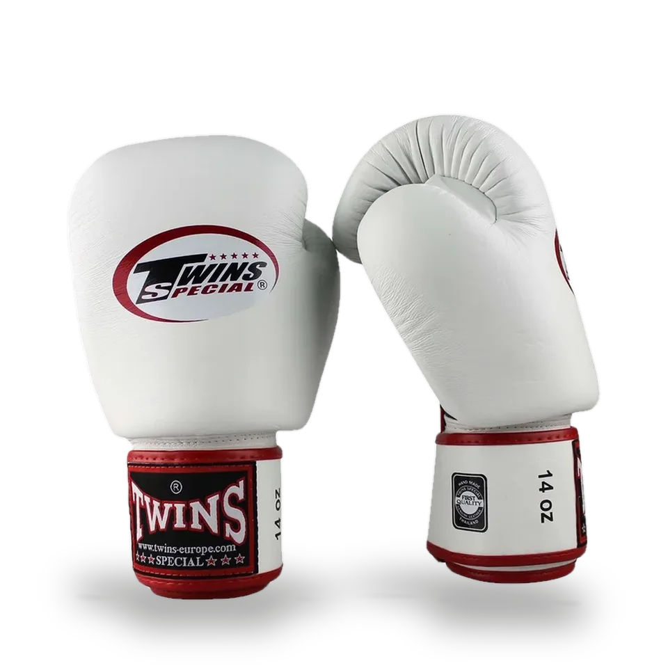 Gants de boxe d’entraînement Twins BGVLA3, blanc et rouge