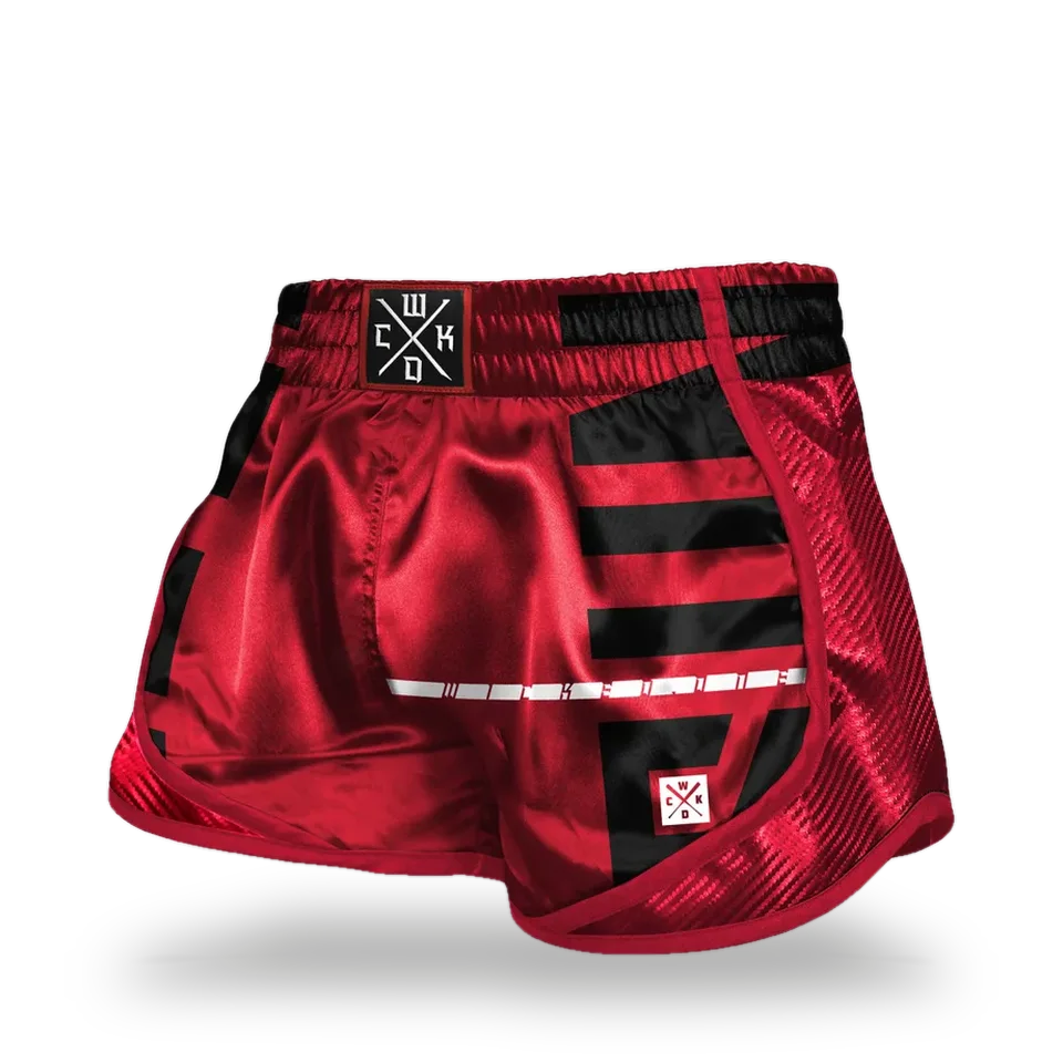 Short de boxe thaï Wicked One Squad Klaz, rouge