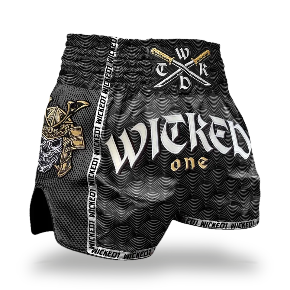 Short de boxe thaï Wicked One Samurai, gris