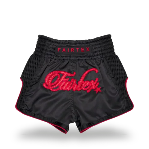 Short de boxe thaï Fairtex Midnight, rouge