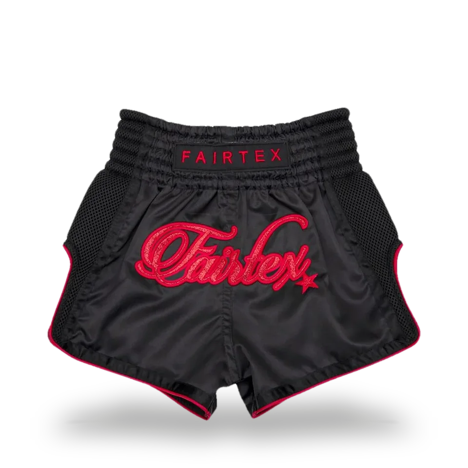 Short de boxe thaï Fairtex Midnight, rouge