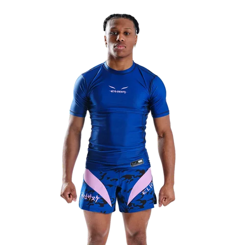 Rashguard Naruto × Elion manches courtes, Sasuke bleu