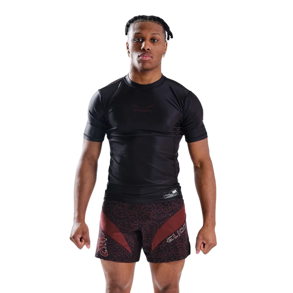 Rashguard Naruto × Elion manches courtes, Akatsuki noir et bordeaux