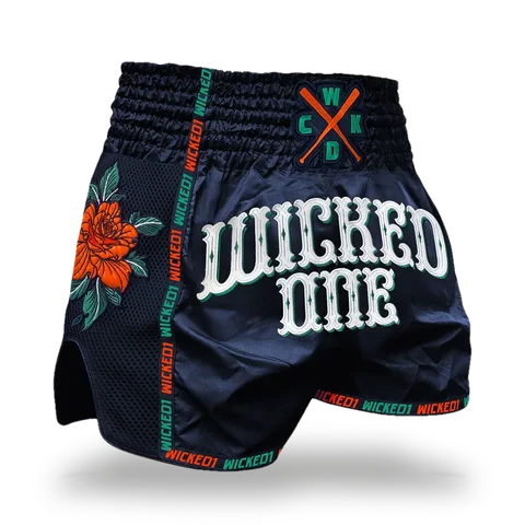 Short de boxe thaï Wicked One Bandido, bleu marine
