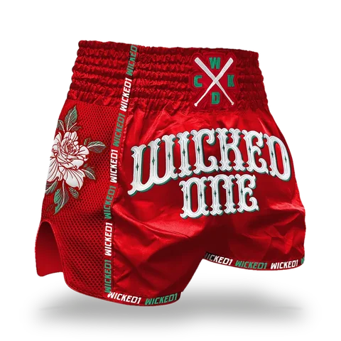 Short de boxe thaï Wicked One Bandido, rouge