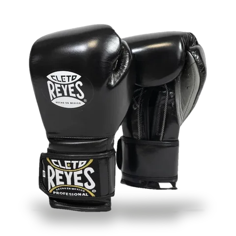 Gants de boxe d’entraînement Cleto Reyes Pro Sparring, noir et gris