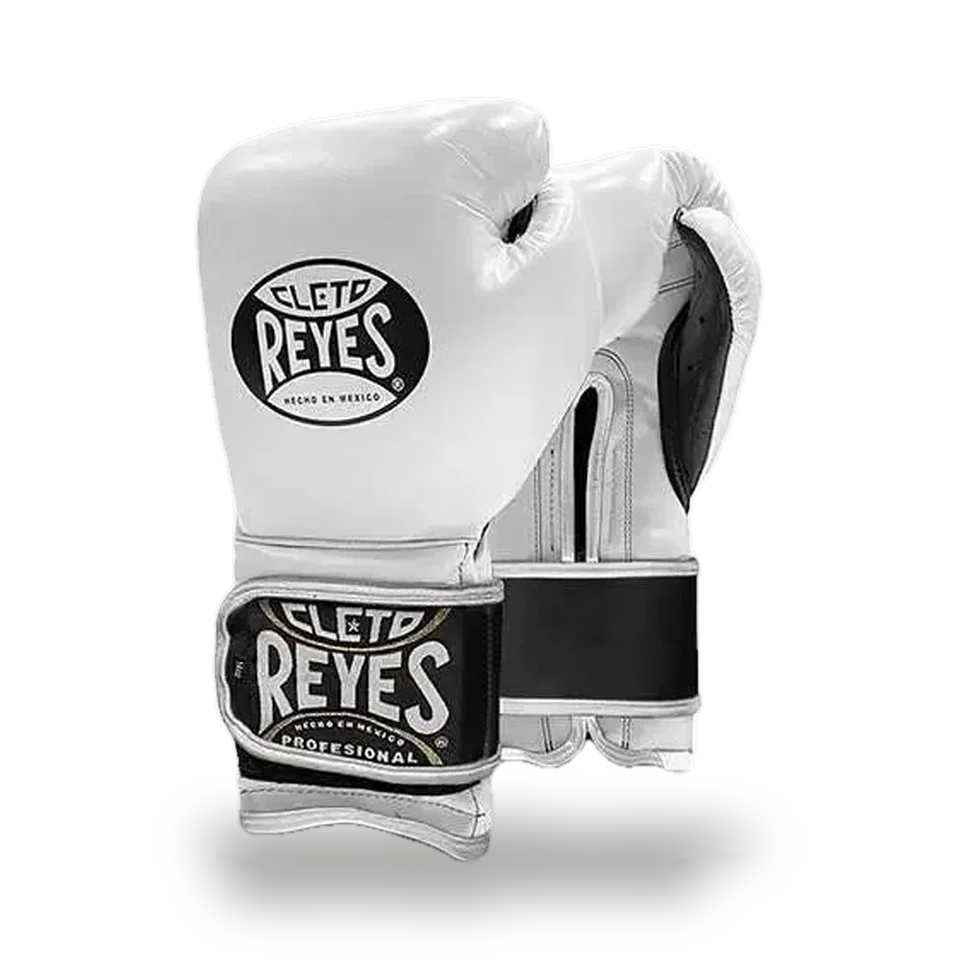 Gants de boxe d’entraînement Cleto Reyes Pro Sparring, blanc et noir