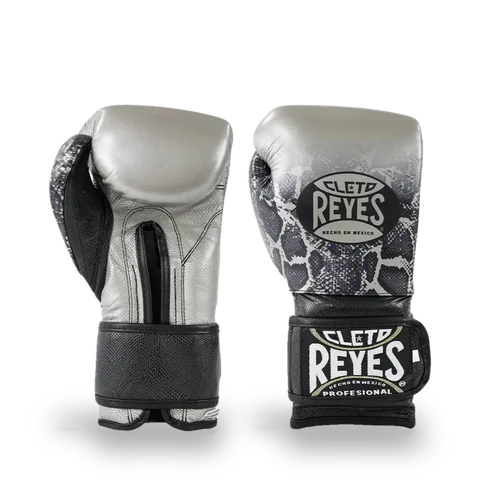 Gants de boxe d’entraînement Cleto Reyes Pro Sparring Serpent, gris