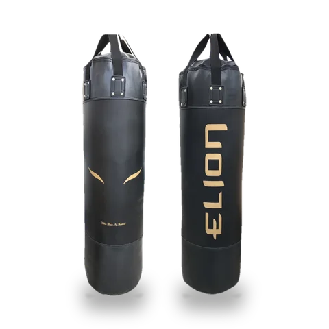 Sac de frappe Elion Skintex ±55 Kg 1,60 m, noir mat et or