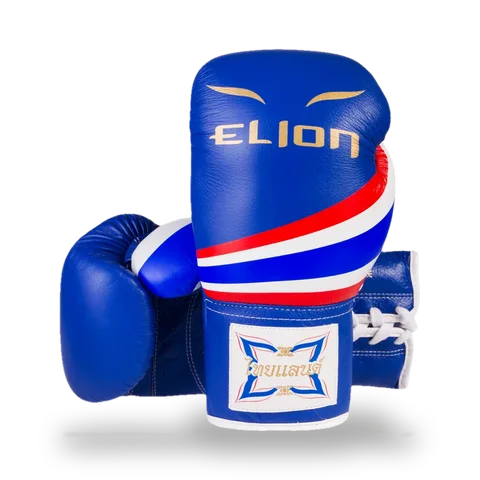 Gants de boxe à lacets Elion Born in Thailand, bleu
