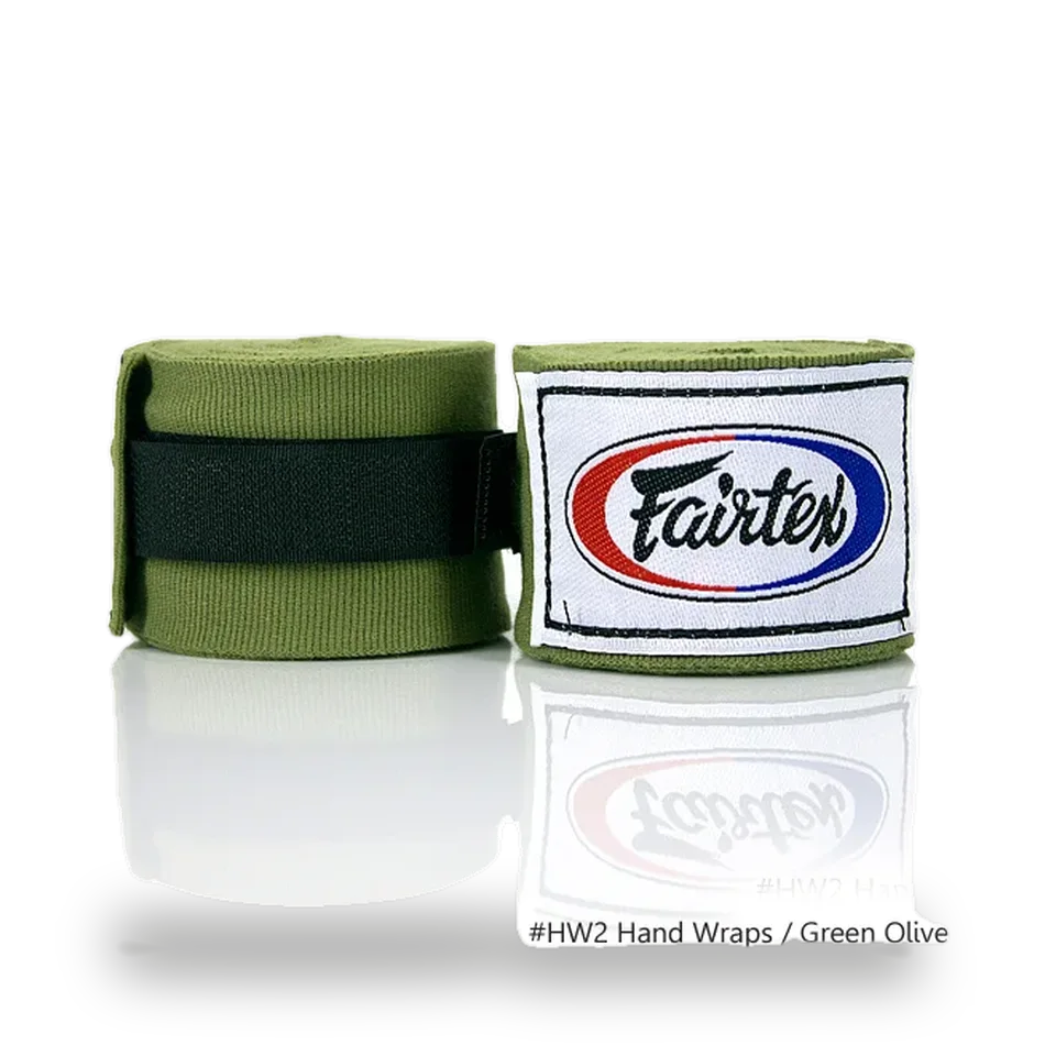 Bandes de boxe Fairtex, vert et olive