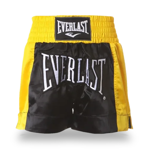 Short de boxe thaï Everlast, noir et or
