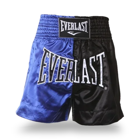 Short de boxe thaï Everlast, bleu et noir