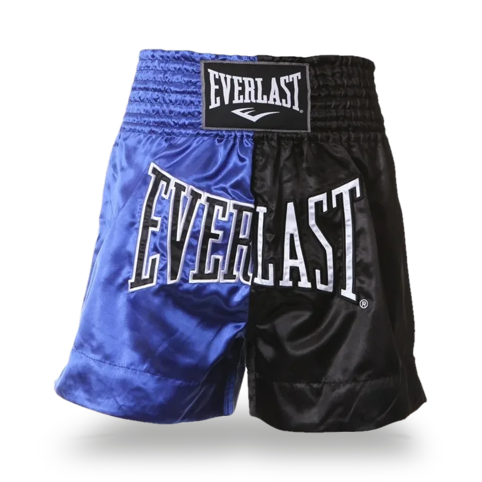 Short de boxe thaï Everlast, bleu et noir