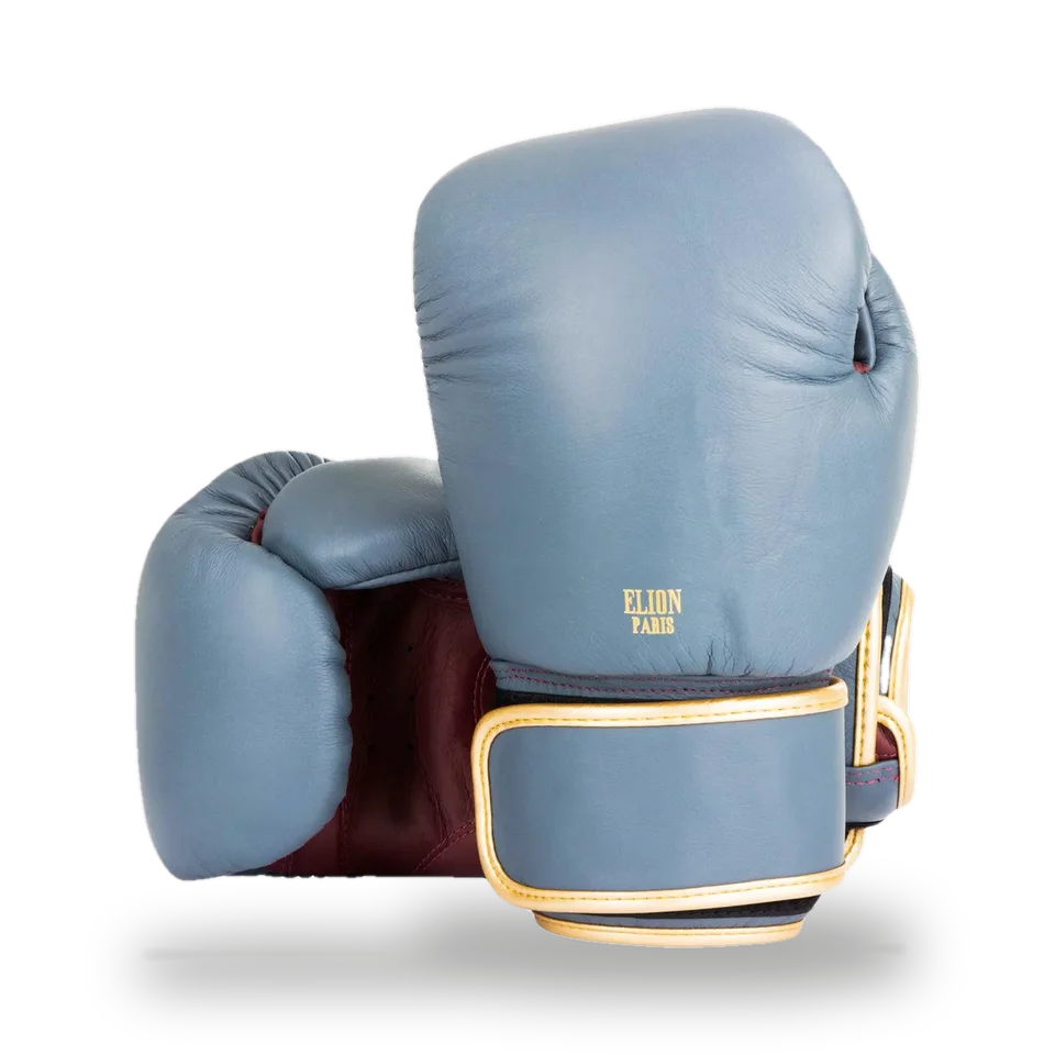 Gants de boxe Elion Vintage, gris mat et bordeaux