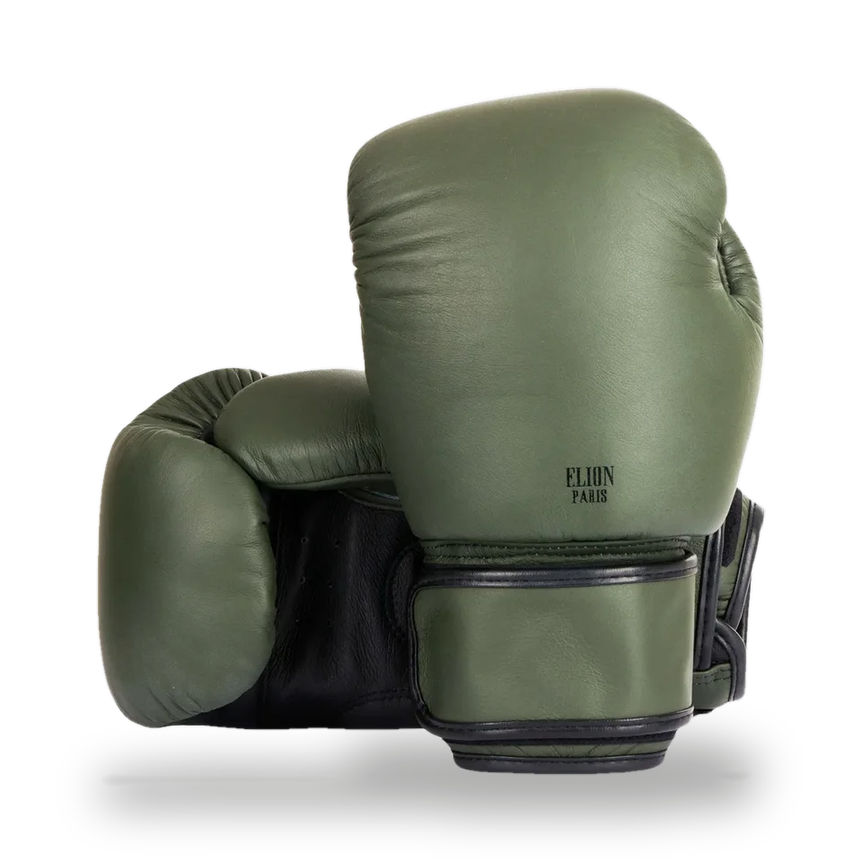 Gants de boxe Elion, kaki mat et noir mat