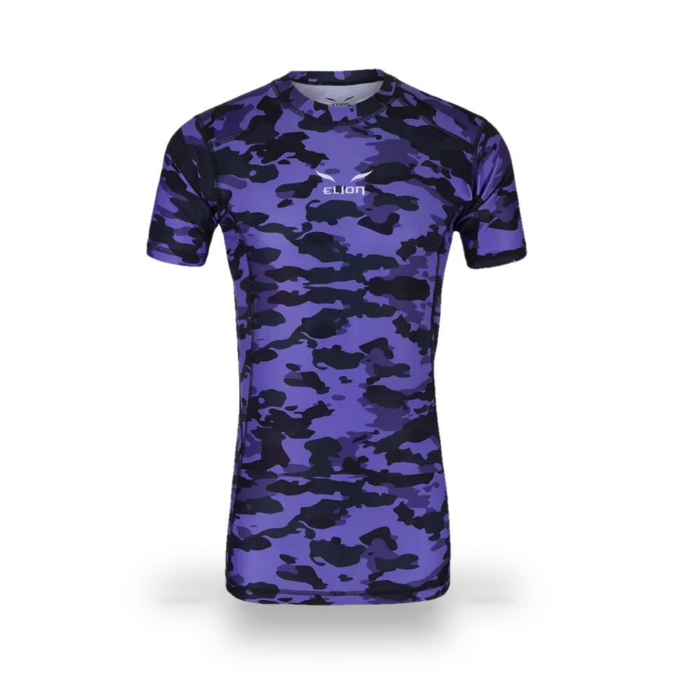 Rashguard Elion manches courtes, camo et bleu