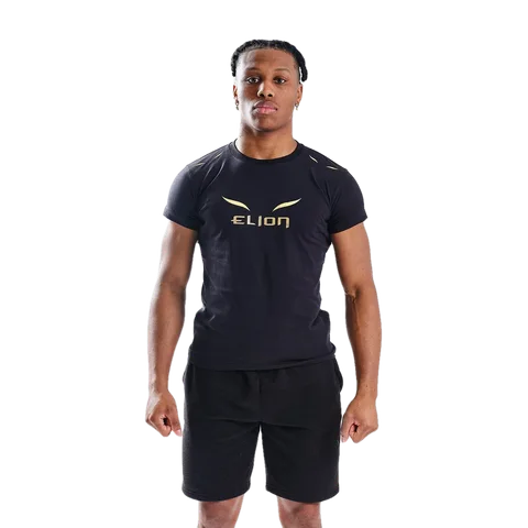 T-shirt Elion Ring Walk, noir et or