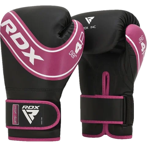Gants de boxe enfant RDX 4B Robo, noir et rose